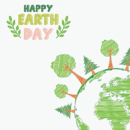 Earth day and the environment with shape paintings