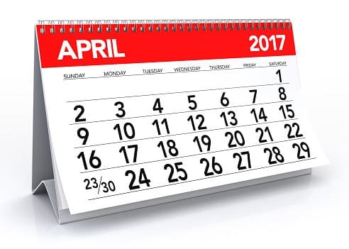 Calendar with April