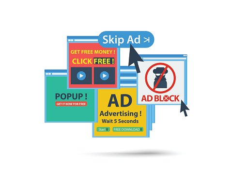 ad block popup banner concept.