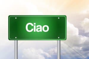 Ciao Road Sign