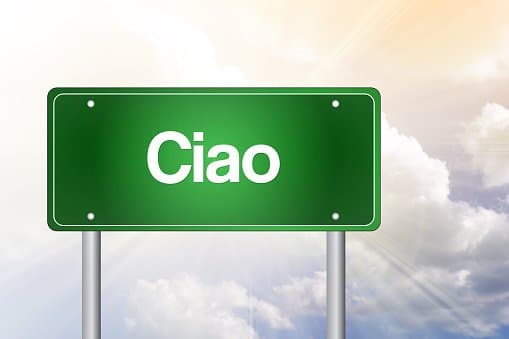 Ciao Road Sign