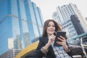 Woman holding tablet - Network Security